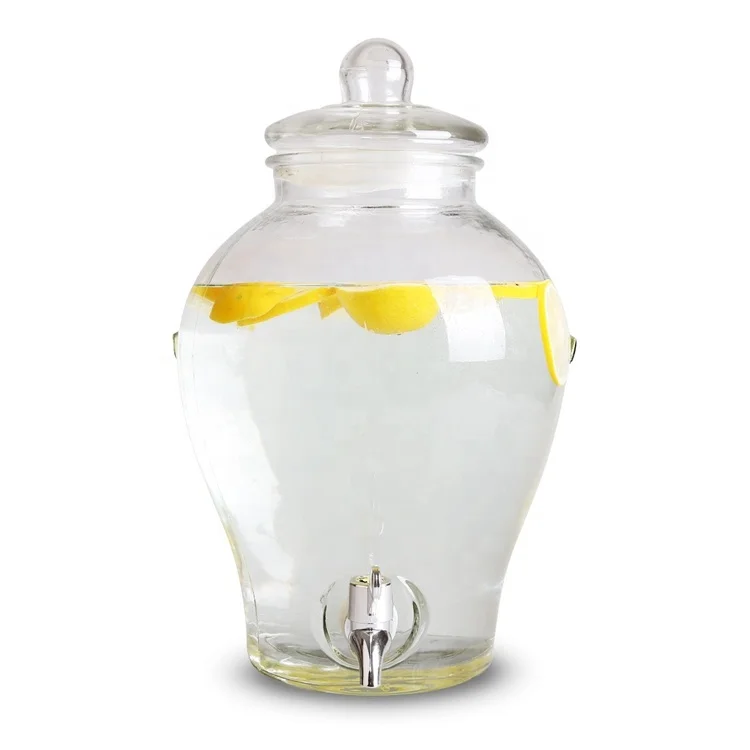 

Manufacturer clear glass juice dispenser with tap 6L 10L, Clear transparent