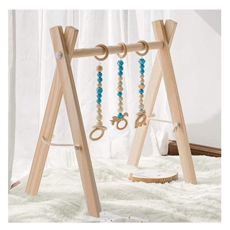 wooden baby activity gym