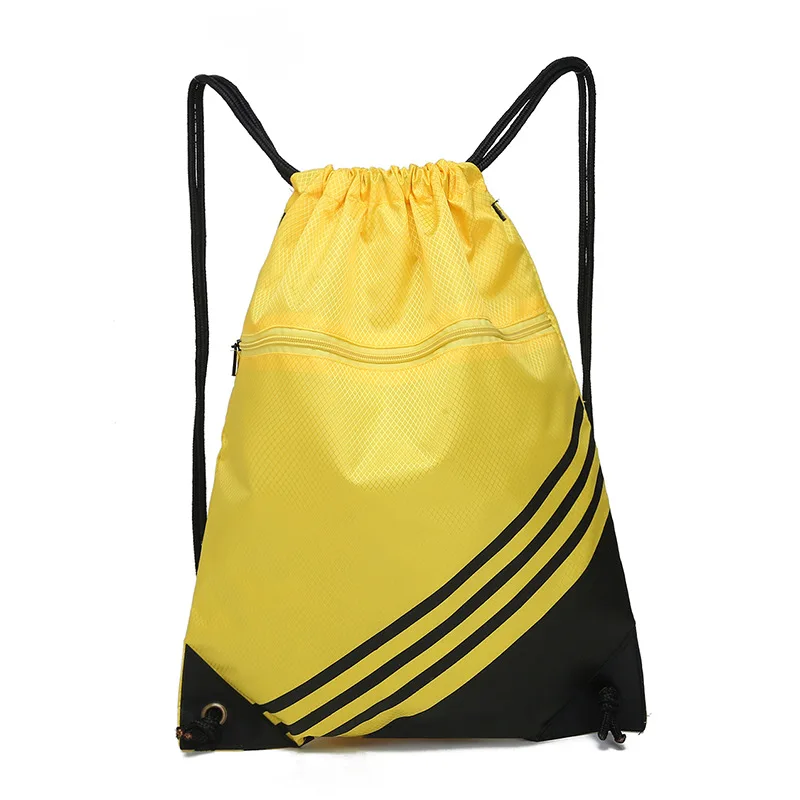 

Gym sack pack sport fitness backpack drawstring advertising promotional custom logo sports drawstring backpack nylon, Blue, black, yellow or custom other colors