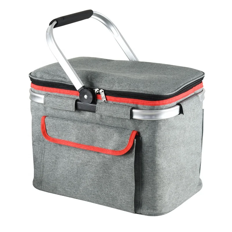 

Foldable Insulated Picnic Basket with 30L Extra Large Insulated Bag Easy Storage Wine Picnic Basket, Customized color