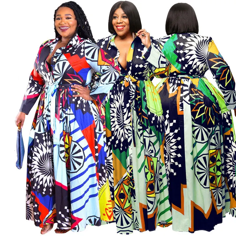 

91023-MX57 loose ethnic style african women printing maxi dresses