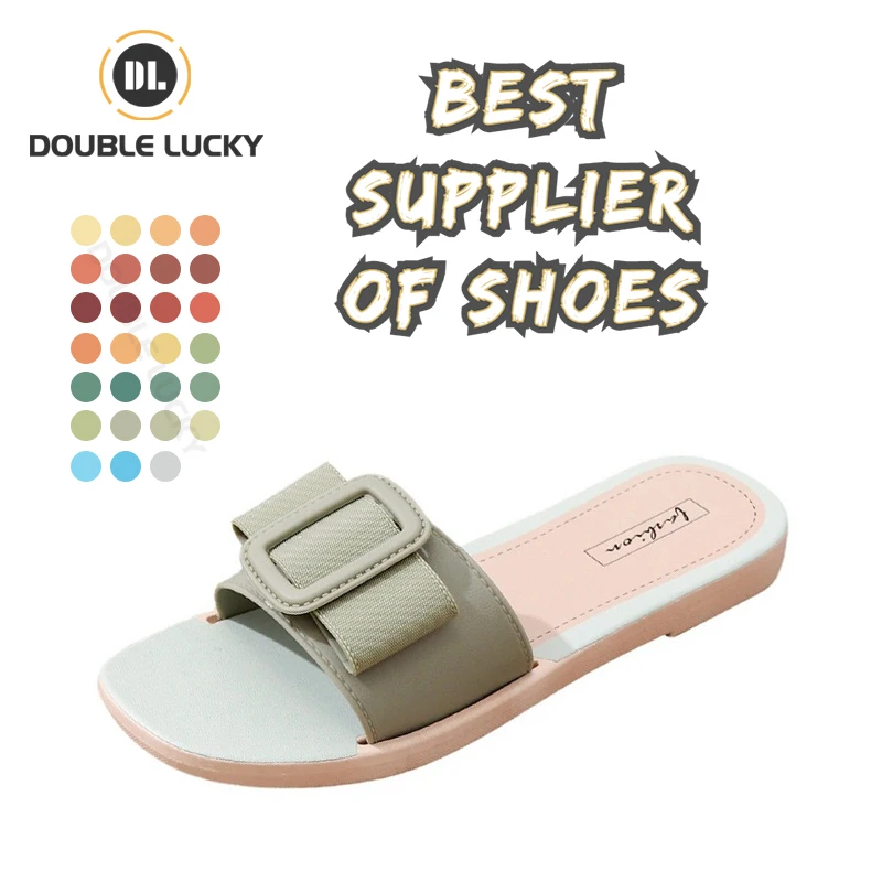 

DOUBLE LUCKY Sandalias Para Damas Anti-Slippery Custom Slippers Outdoor Ladies Slippers Sandals, As the picture or customizable