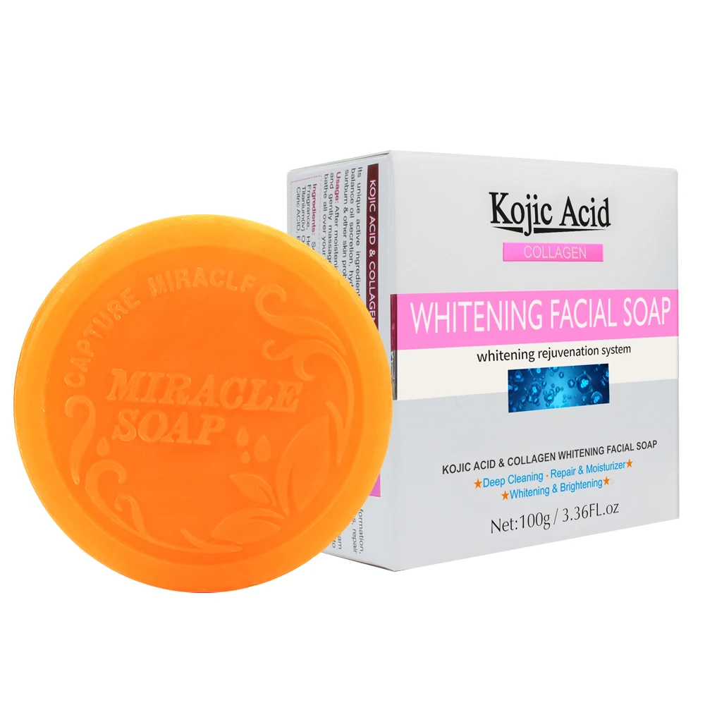

Private Label Organic Dark Spot Mites Acne Remover Sulfur Face Oil Control Whitening Kojic Acid Collagen Toilet Soap, Yellow