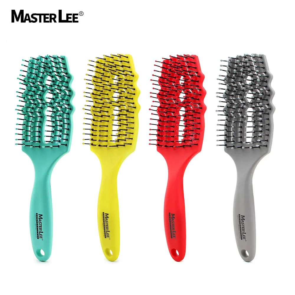 

Masterlee high quality massage brush vent brush anti-static wave brush with Packing box, Green,red,yellow,grey