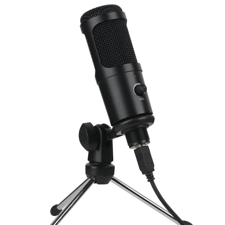 
USB Metal Studio Mic Desktop Microphone Recording Vlog Podcasting Video Condenser Microphone Kit Set with stand  (1600112260593)