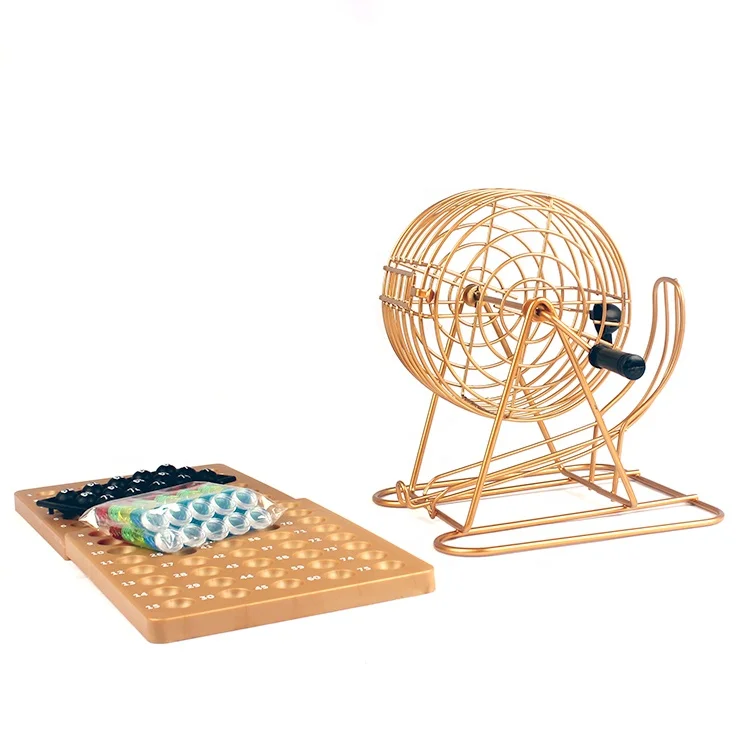 

Deluxe 6 Inch bingo Metal Wire Bingo Cage Game bingo Set with 75 ball 150 card