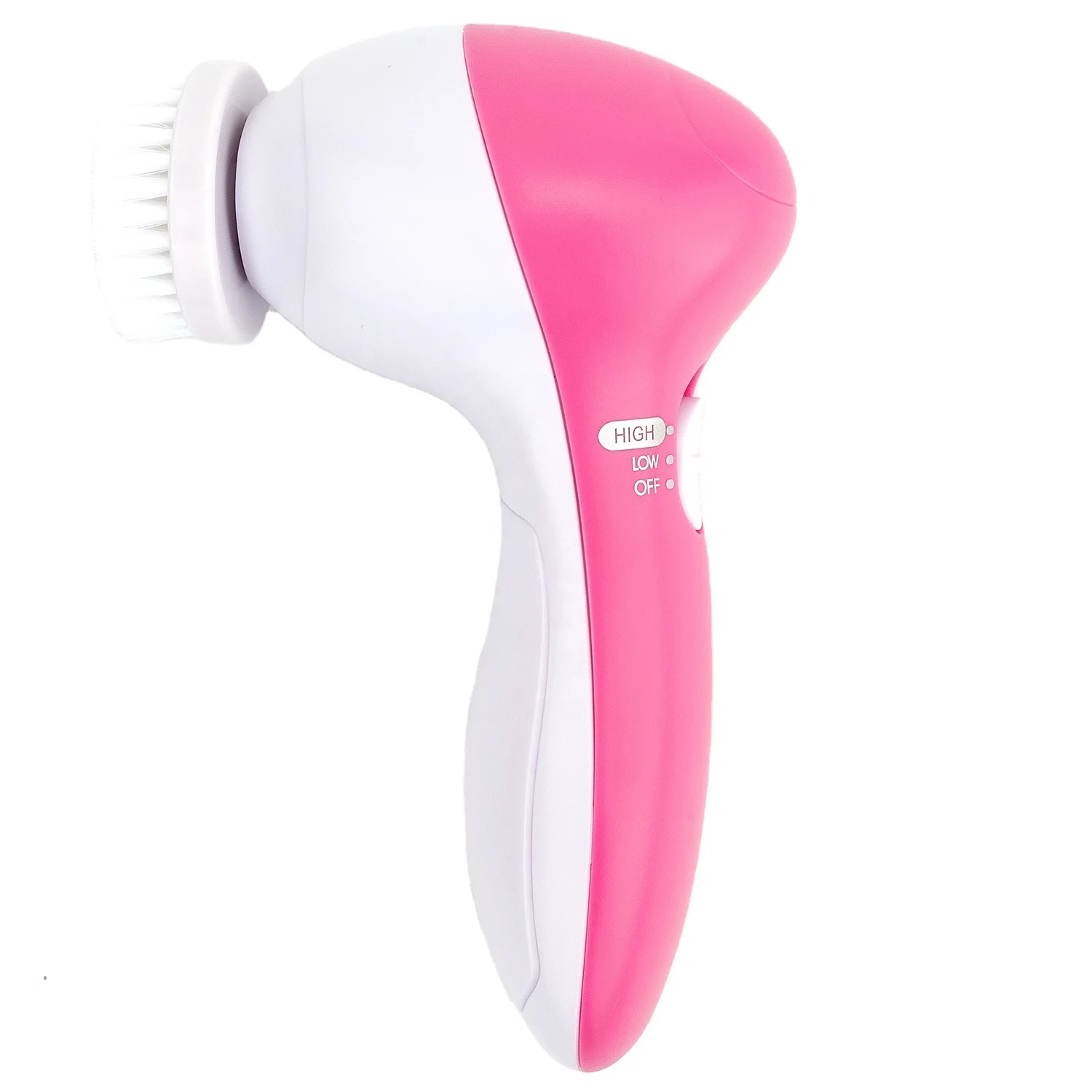 

5 In 1 Mini Facial Cleansing Brush Electric Exfoliating Cleansing Brush Pink Red Blue Electric Cleansing Brush, White+pink