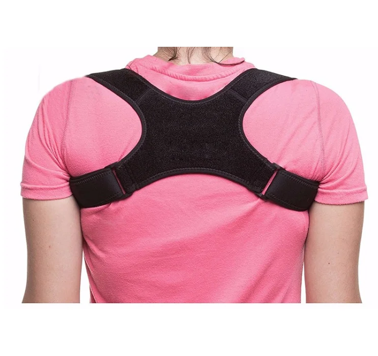 

Unisex Back Corrector adjustable upper back support belt posture corrector, Black