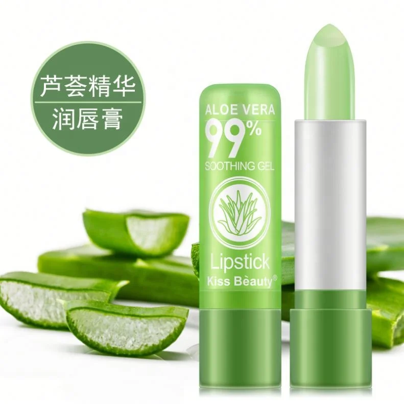 

Aloe Vera Lip Balm Moisture Temperature Change Color Lipstick Anti-aging Protection Discolor Lip Balm Lips Care