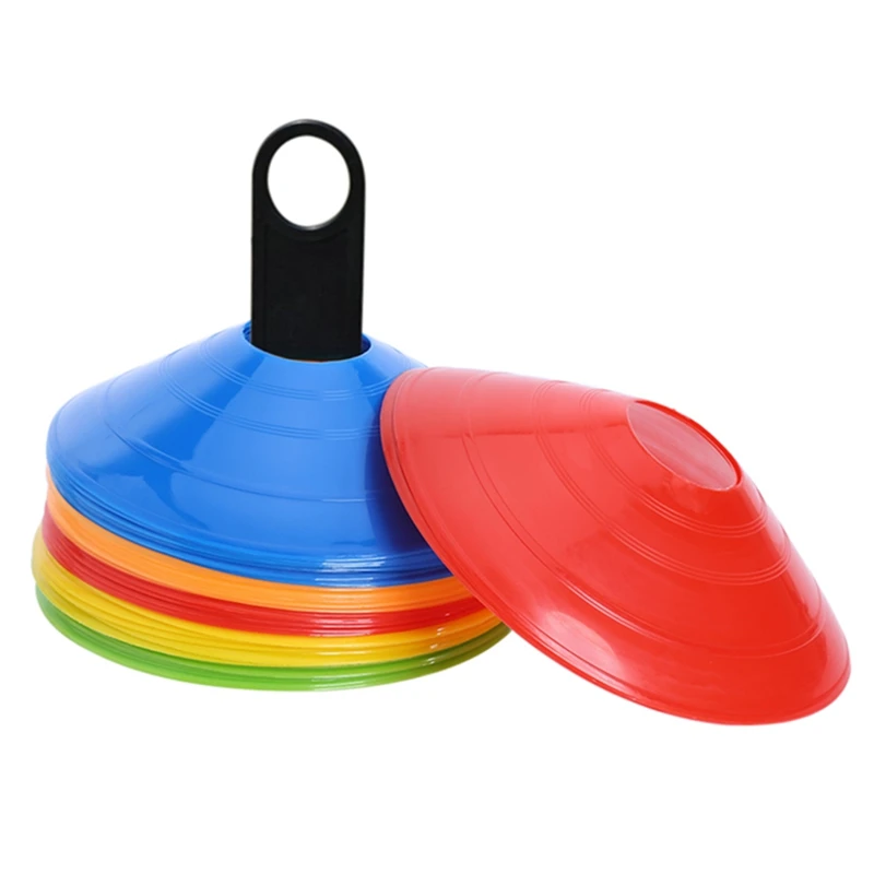 

50PCS soccer disc cones Training Soccer Cones with Carry Bag and Holder for Football Basketball Sports, Yellow/green/red/blue