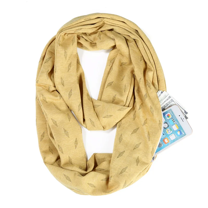 Fashion Portable Women Scarf With Zipper quality Infinity Scarf All Match Convertible Travel Journey Scarves