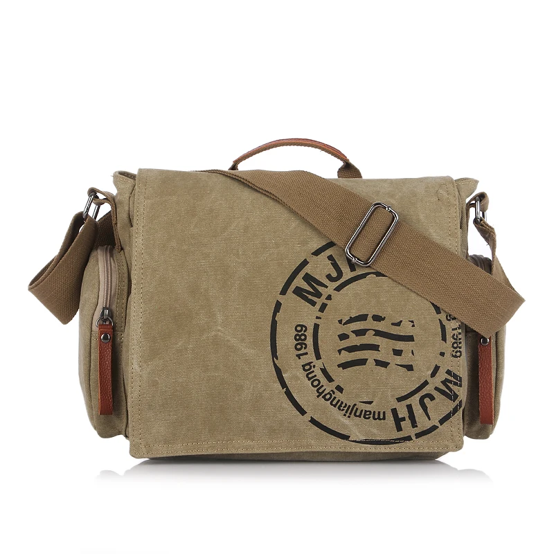 

Wholesale canvas sling bag men messenger crossbody bag, Army green,khaki,brown,customized color