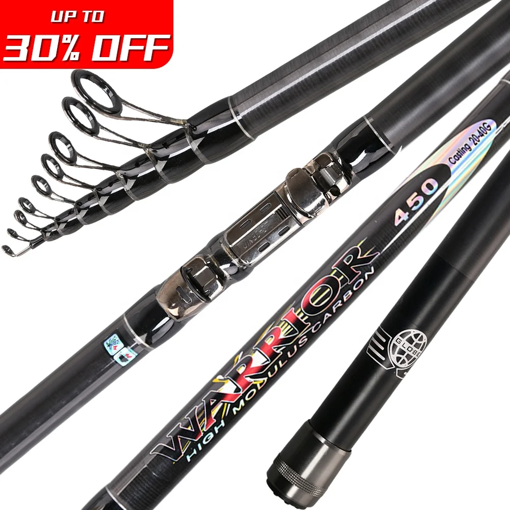 

Newbility wholesale 24T Carbon blank sea saltwater fast action easy carry telescopic spinning fishing rods, Orange/black