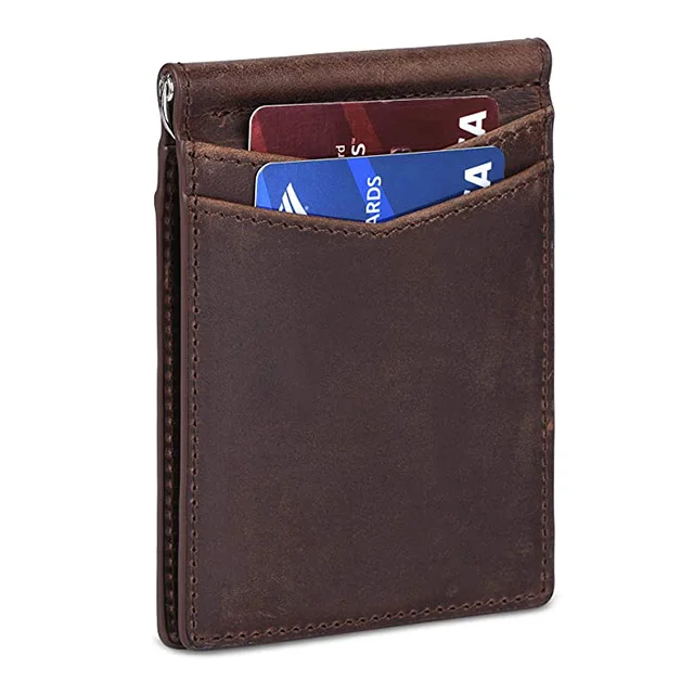 

Hot selling RFID blocking minimalist slim wallet genuine leather for wallet men, Customized