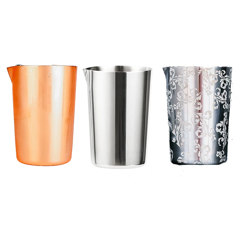 

500ML Bar Tools Vacuum Insulated Stirring Tin Stainless Steel Cup Cocktail Mixing Glass, Silver, customized color