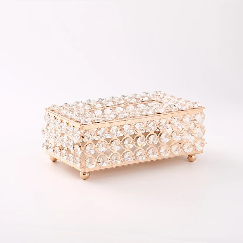 

European style hand-made crystal metal tissue box cover Wedding And Home Decoration, Gold,rose gold,silver