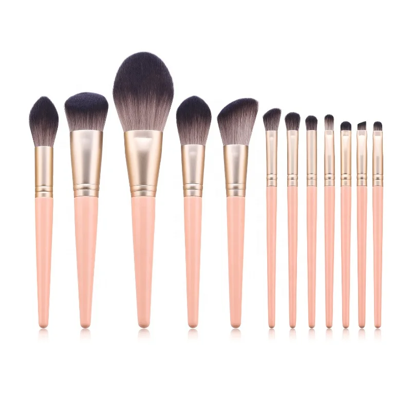 

2020 New High Quality Makeup Brushes 12PCS Beauty Brushes Makeup lip eyebrow powder Cosmetics Kit Custom logo, Customized color accepted