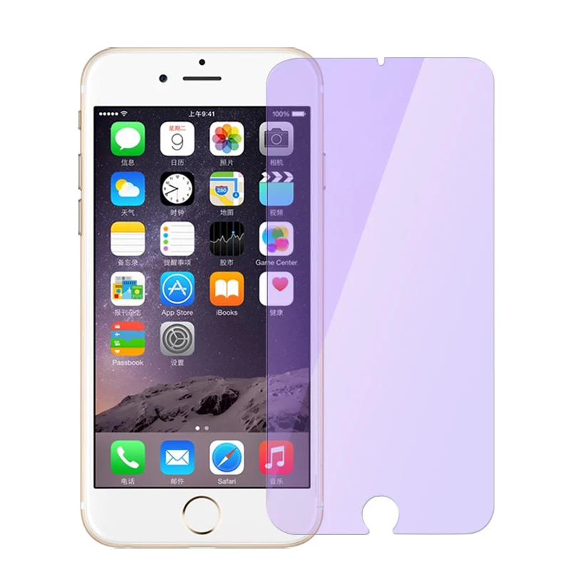 

Mobile ultraviolet radiation protection blue movie screen protector for iPhone 6 toughened glass explosion-proof protective film