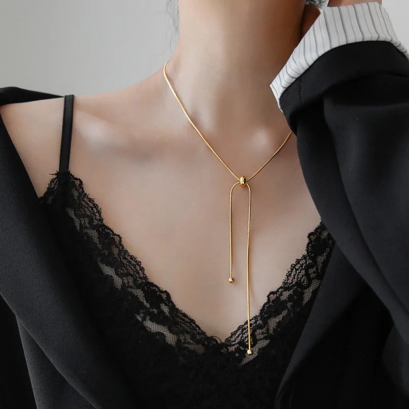 

AIMGAL vintage minority adjustable necklace female collarbone chain fashion joker simple color