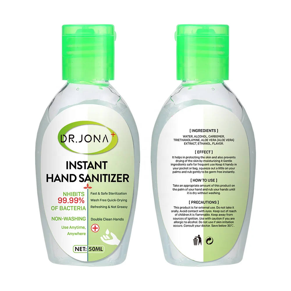 

Wholesale 50ml Travel Portable Containing 75% Antibacterial Gel Sterilization Alcohol Hand Sanitizer Gel for Kids Antibacterial