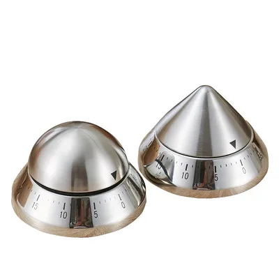 

Free Shipping Kitchen Creative Stainless Steel Cooking Reminder Countdown Mechanic Wind up Alarm 1-60 min Saucer ConeTimers
