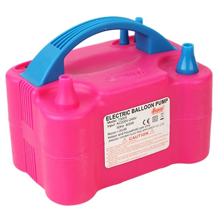 

Wholesale high quality plastic double hole electric balloon pump, Pink