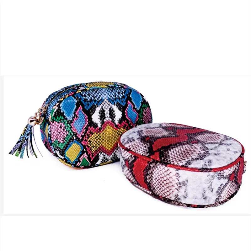 

designer snake skin ladies shoulder bags fashion waist bag factory luxury round animal snake cute mini crossbody bag for women