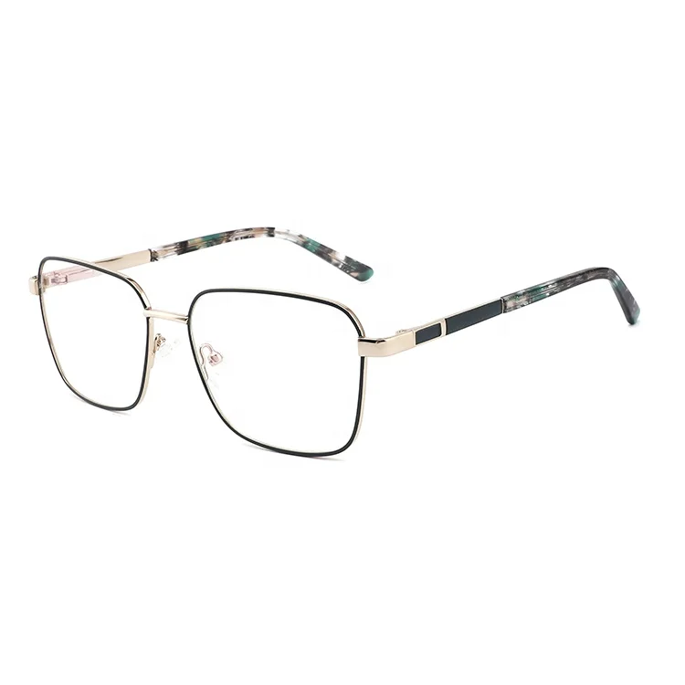 

2020 new fashion men's luxury square frame metal spectacle frame square prescription glasses frame in stock wholesale