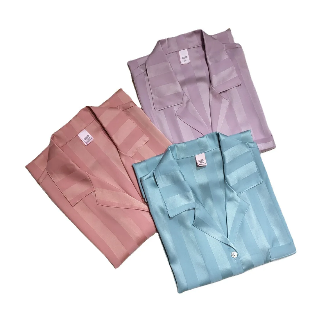 

2 Piece Shorts Sets Female Ladies Sleepwear Summer Loungewear Homewear Satin Pajama Sets for Women, Customized color
