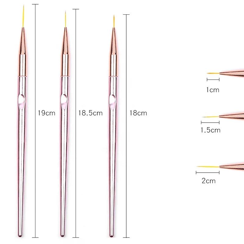 

High Quality Rose Gold Nylon Nail Art Drawing Liner Paint Pen Brush, Champagne
