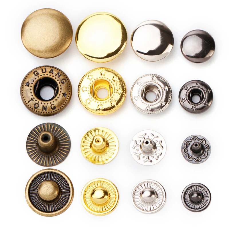 

Metal Press Snap button Bump buckle Snap buckle combination buckle one sets of buttons Clothing Fastener Snaps Buttons, Gold/silver/gun black/bronze