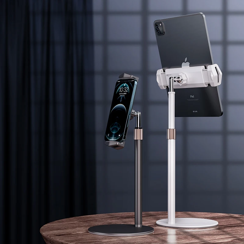 

wholesale aluminum adjustable cell phone mobile phone flexible tablet holder stand, Black,silver,gray