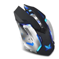 

2019 hotsale X7 rechargeable wireless game metal office mouse seven color colorful breathing light effect dropshipping
