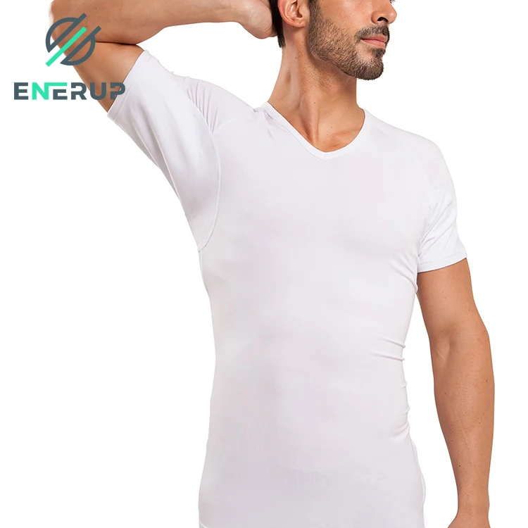 

Enerup ODM/OEM Lenzing Modal Breathable Gym Clothing White V Neck Men's Undershirts Sweatproof T Shirts