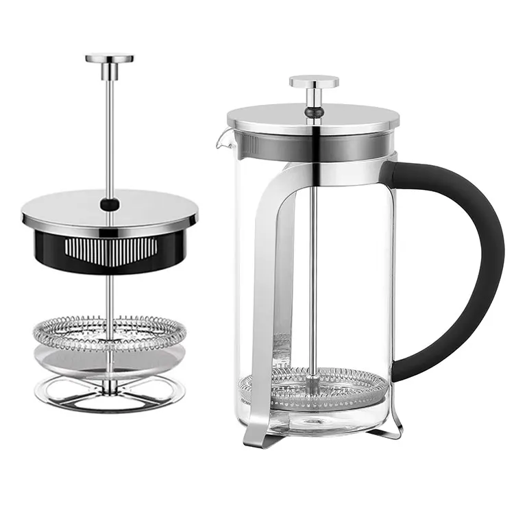 

Delicate larger handle stainless steel french press coffee maker