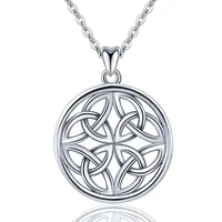 

925 Sterling Silver Lucky Celtic Irish Knot Round necklace Pendant