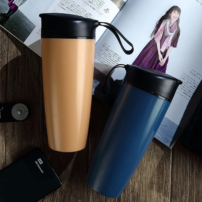 

Eco-friendly double wall vacuum ceramic inner coffee cup, Customized color acceptable