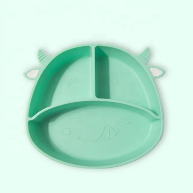 

Factory Hot Sale Wholesale Waterproof Food Grade Silicone Easy To Clean Animal Shape Soft Baby Dinner Plate With Suction, Picture