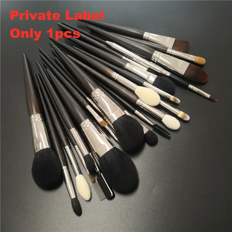 

1pcs private label makeup brushes cosmetic brushes set natural hair high quality luxury wood handle stock wholesale, Nature