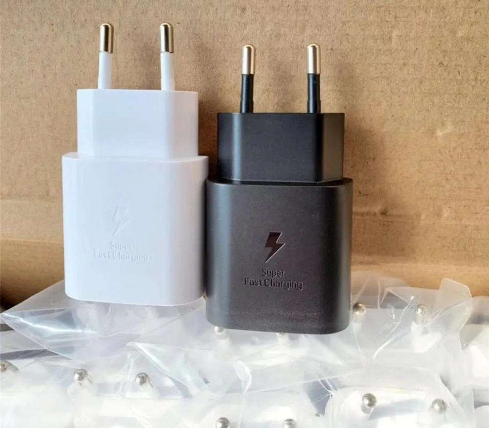 

Original 25W PD Charger Power Adapter 2 In 1 Kit Fast Quick Eu Us Wall Plug USB C to type-c Cable For Note10 S20 Fast Charing