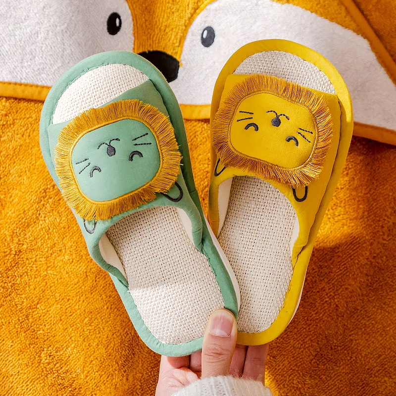 

Cheerful Mario Children's linen slippers boys girls cotton and linen indoor floor non-slip sandal