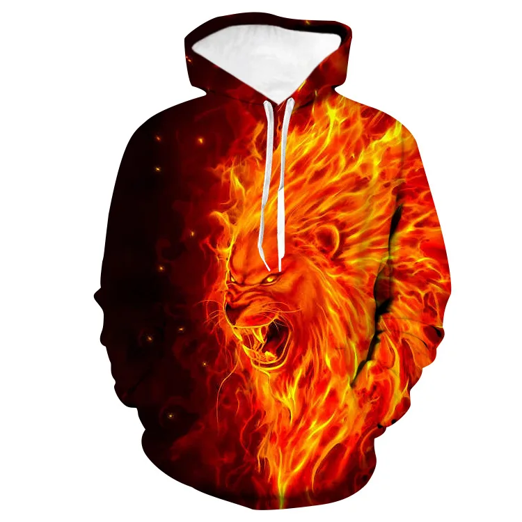 

Flame Lion King 3D Print Hoodie, Accept customized colou