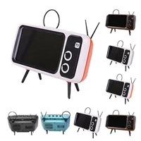 

2019 new Super Bass Mini Portable Wireless TV Style Retro Bluetooth Speaker Phone Holder Amplifier