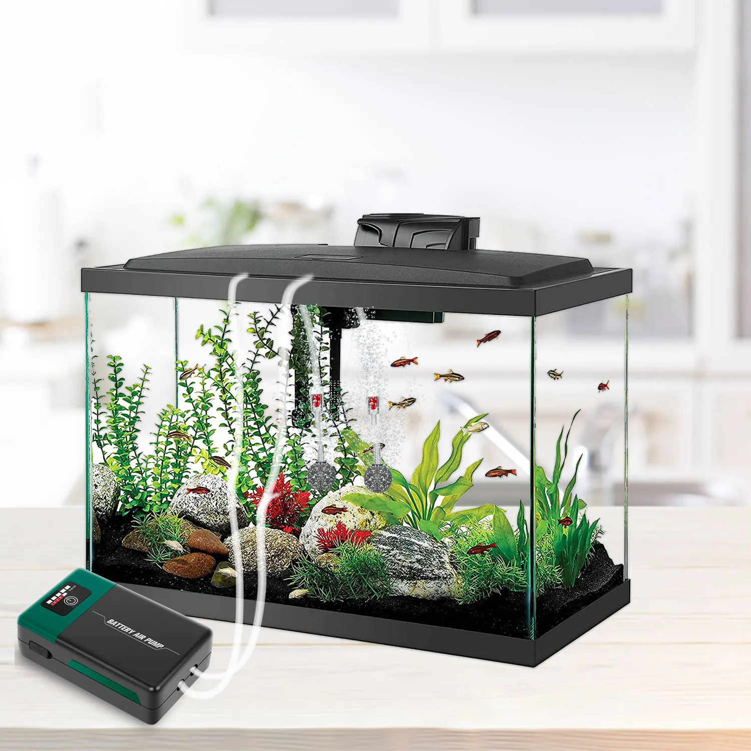 

USB air pump aquarium, Quiet DC4.5 Backup Fish Tank Air Bubbler,Lithium Battery Rechargeable Portable Bubbles Oxygen Pump