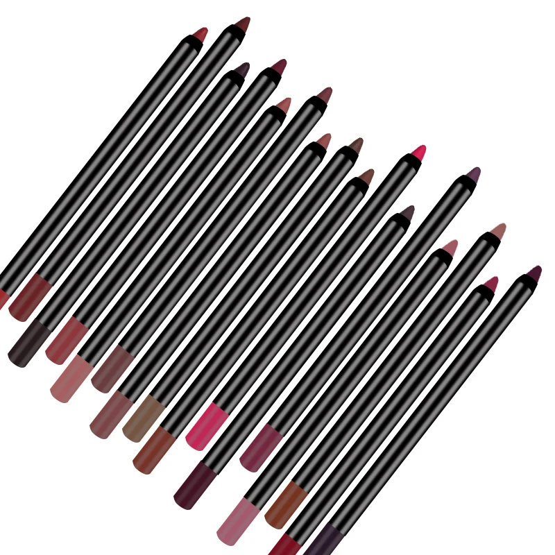 

16 Colors Lipliner Pencil Private Label Creamy Waterproof Custom Logo Eyebrow Pencil Private Label Lip Liner