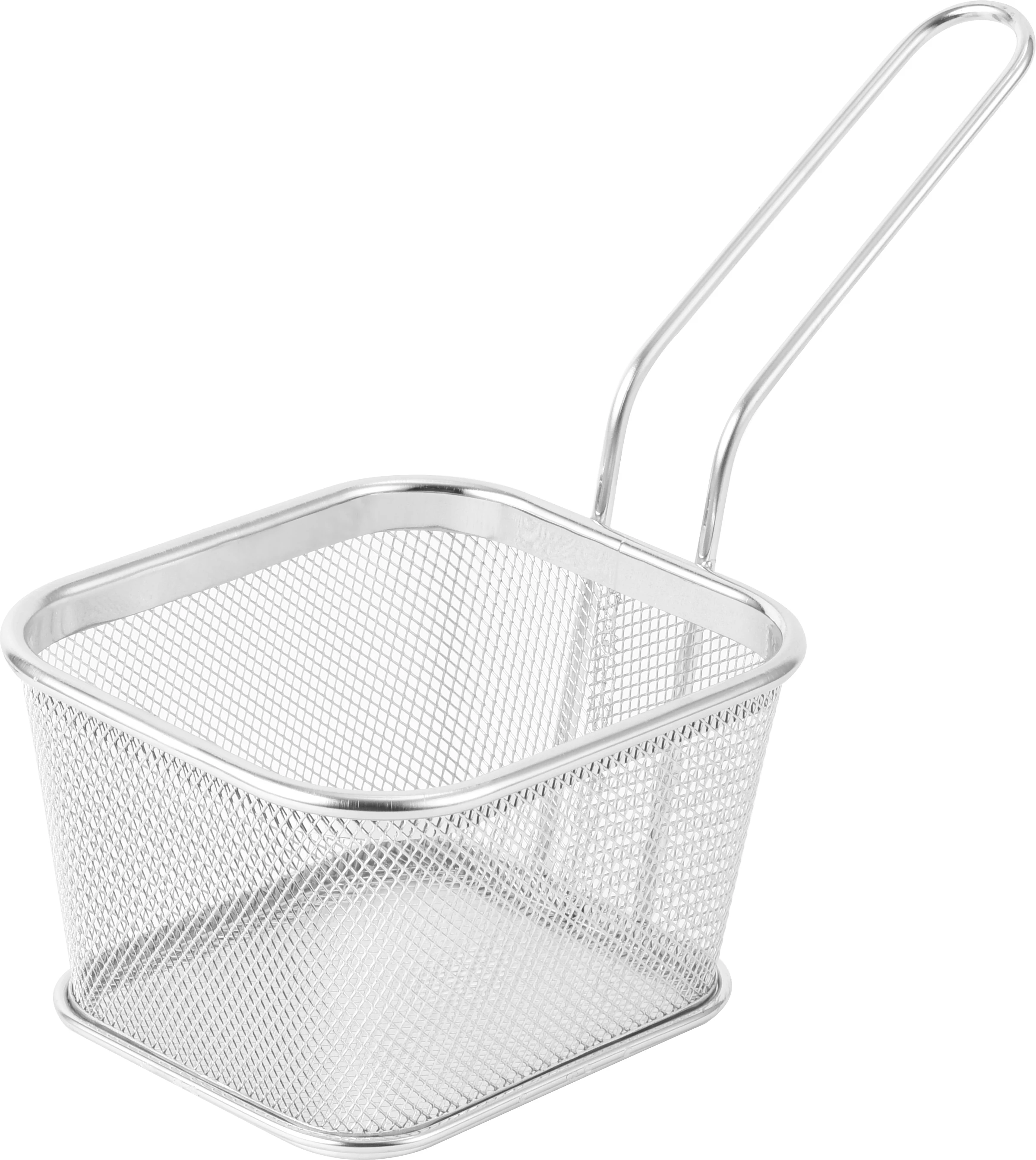 

Factory Direct Selling Stainless Steel Fry Basket Sustainable Fast Food French Fries Drain Chicken Fried Basket