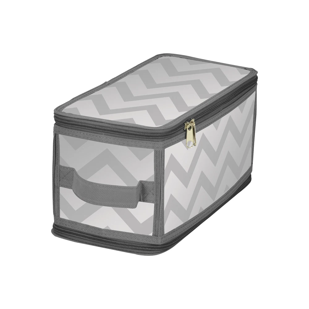 

New design Multi-functional Rectangular Collapsible Storage Clothes Sundries PP Storage Box with zippers and handle