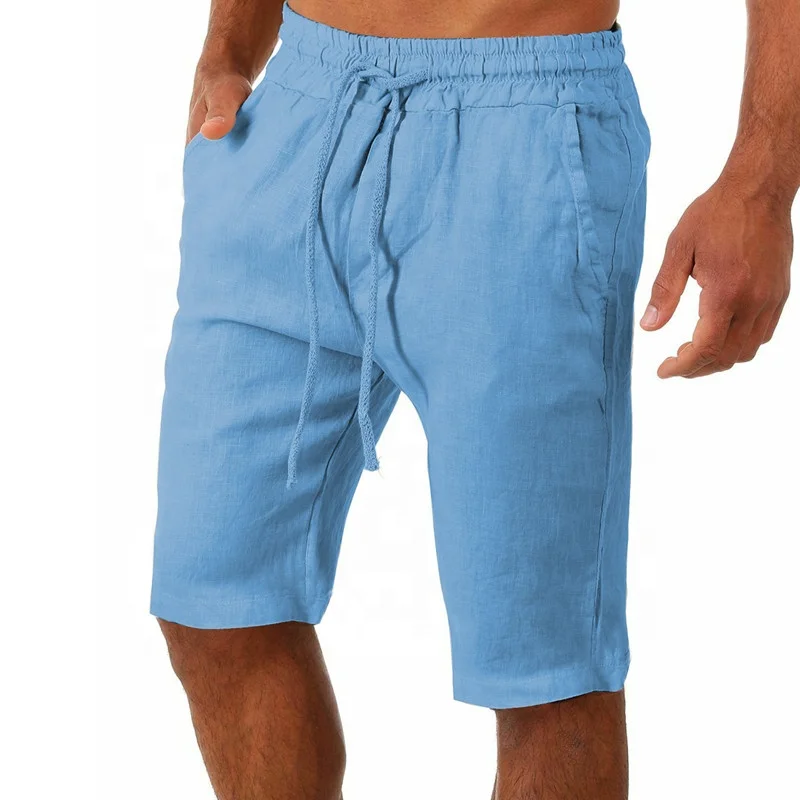 

YD Fashion high quality 2021 casual five point linen shorts with pocket tactical sport beach wear summer men shorts pants