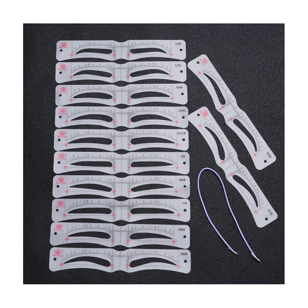 

Professional quality makeup tools 12 styles eyebrow stencils drawing guide card kit, Transparent