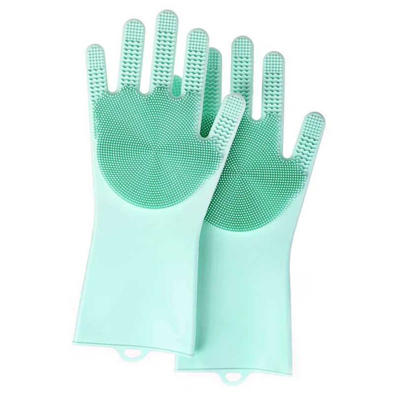 

2021 New design Silicone Scrubber Gloves, Silicone Gloves For Dish Washing, Magic Silicone Dish Washing Glove, Green